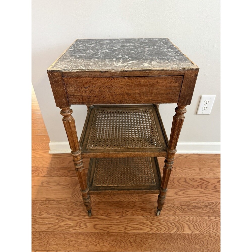 Antique French 19th-century Louis Philippe side table with Marble Top